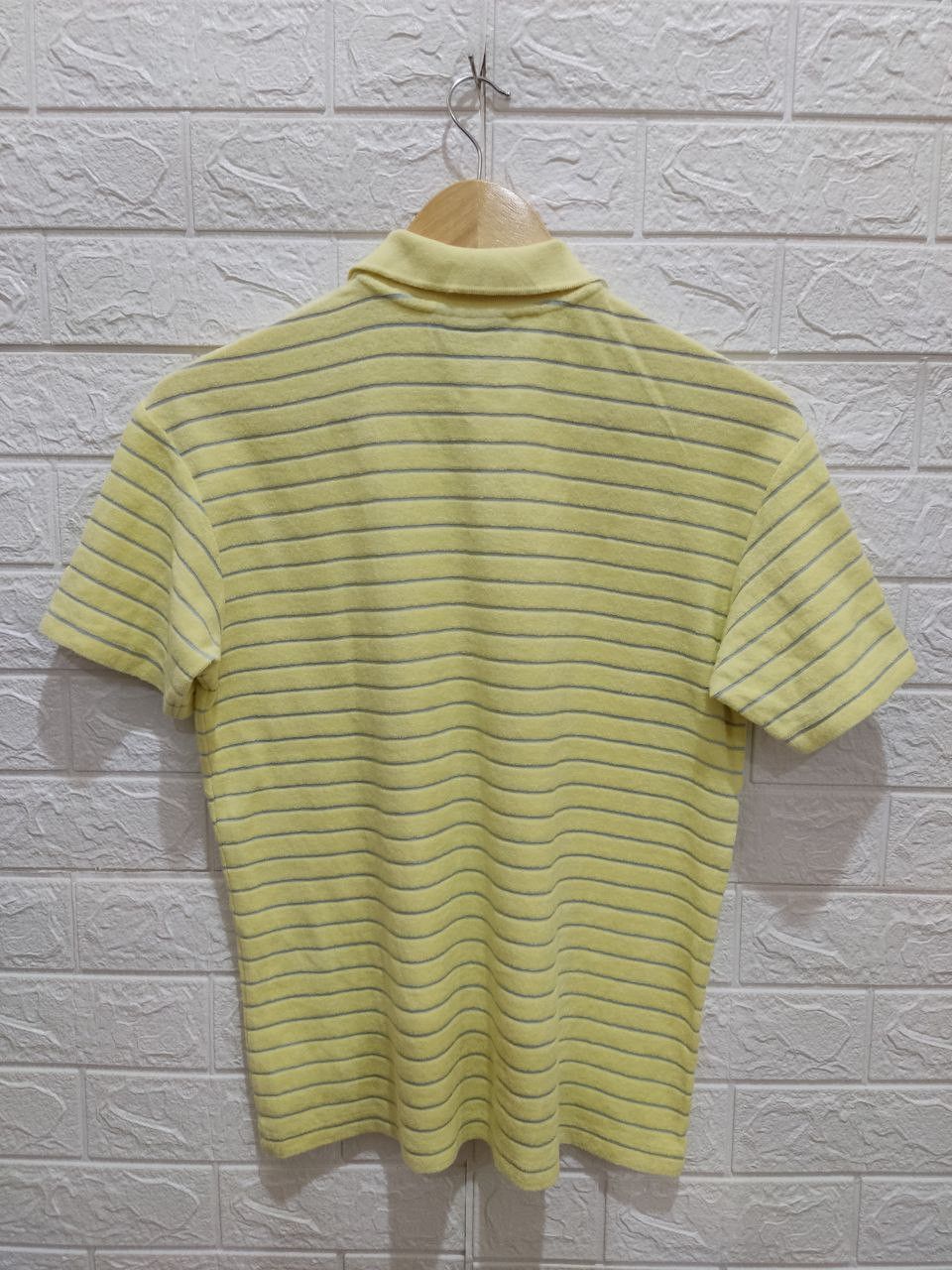 Vintage - Aigle Yellow Striped Made in Japan Polo Tee - 3