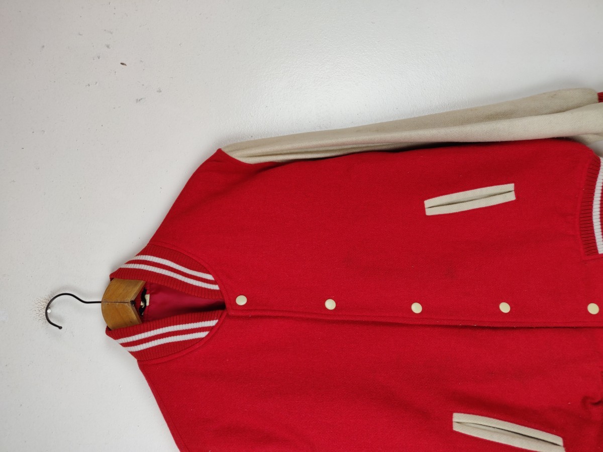 Varsity Jacket - Plain Wool Streetwear Outerwear - 5