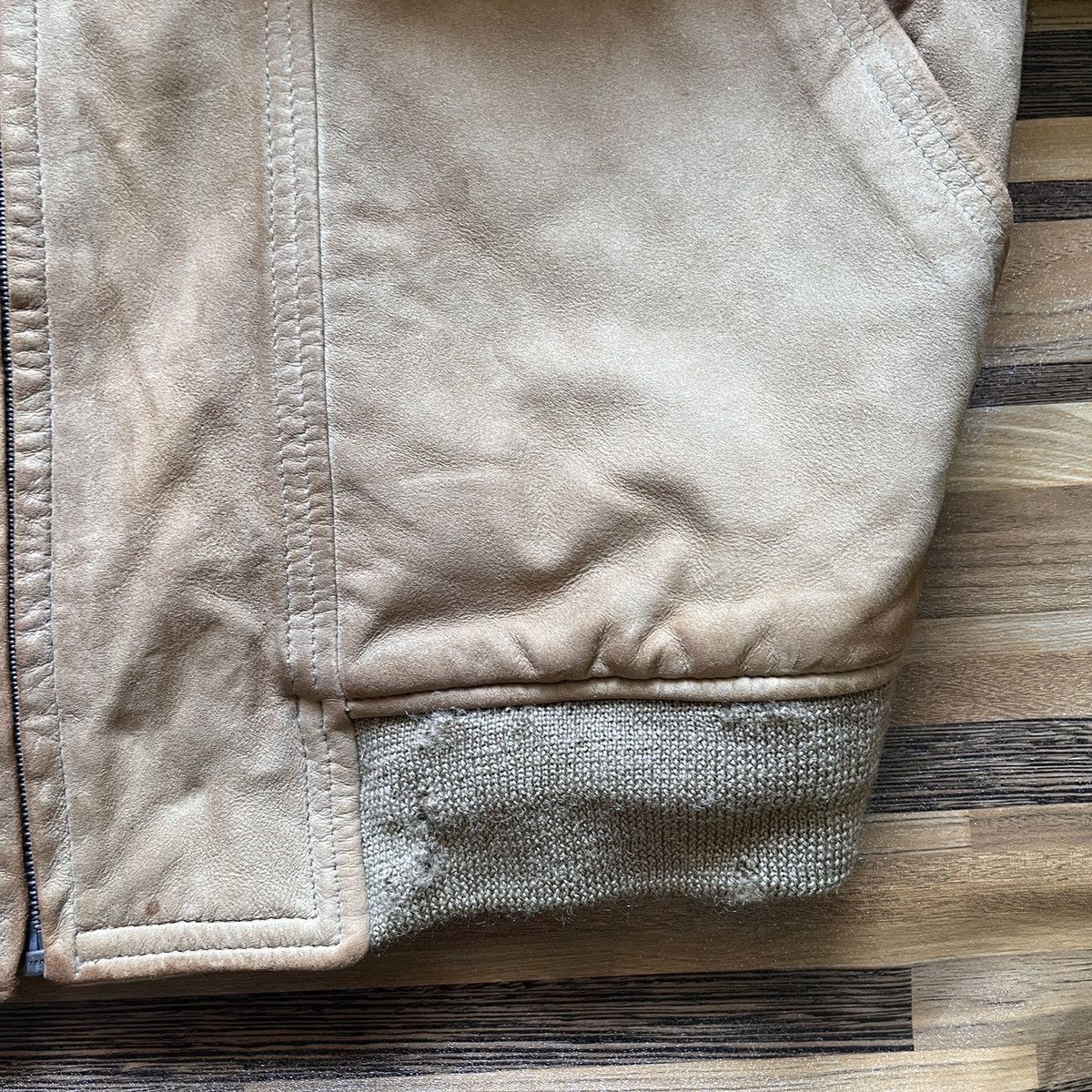 Bjorn Borg Rare Genuine Leather Ripped Jacket Vintage 80s - 9