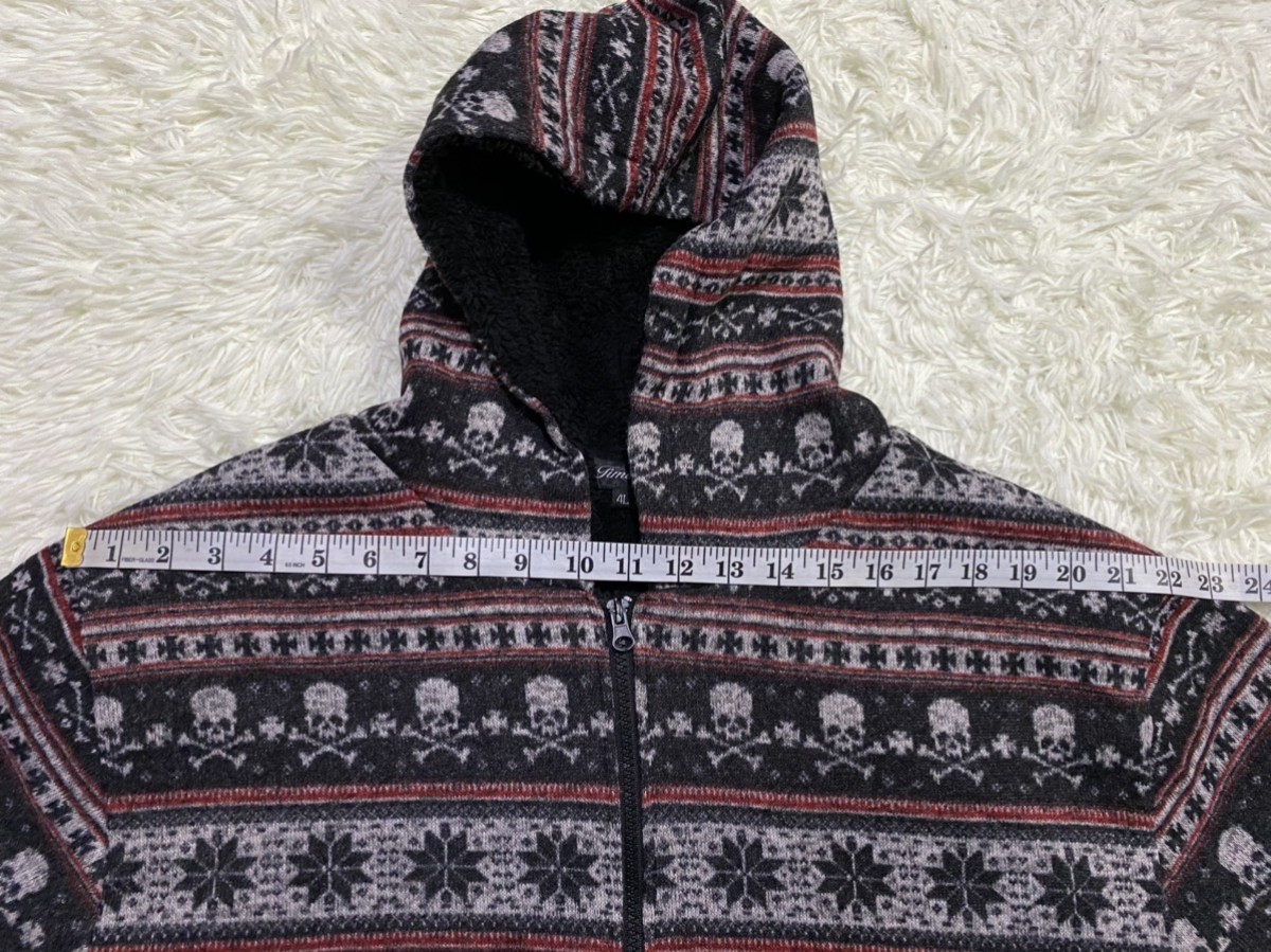 Japanese Brand - Fullprint Skulls Fleece Lined Zipper Hoodie Knitwear Jacket - 15