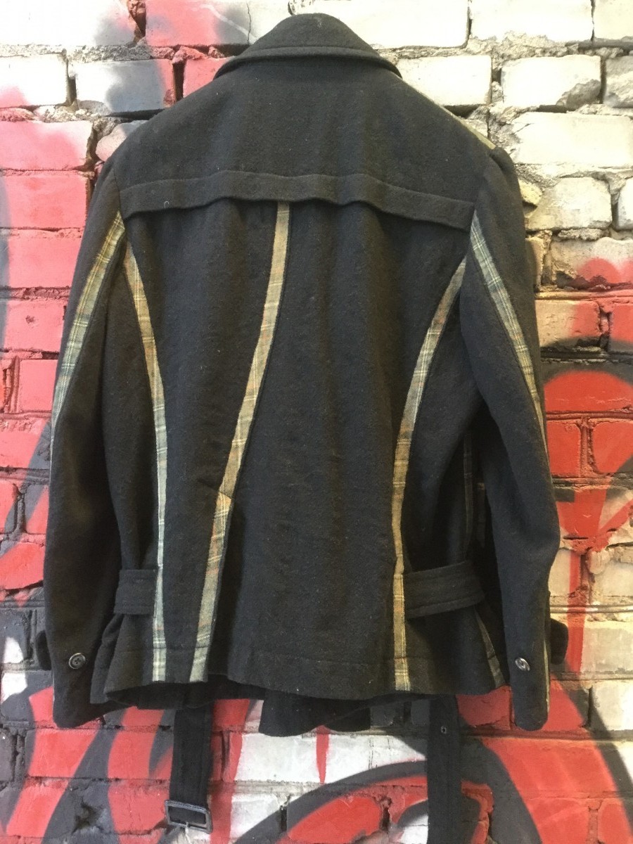 NEW Y's black/checked wool/nylon/cupro asymmetric suit - 2