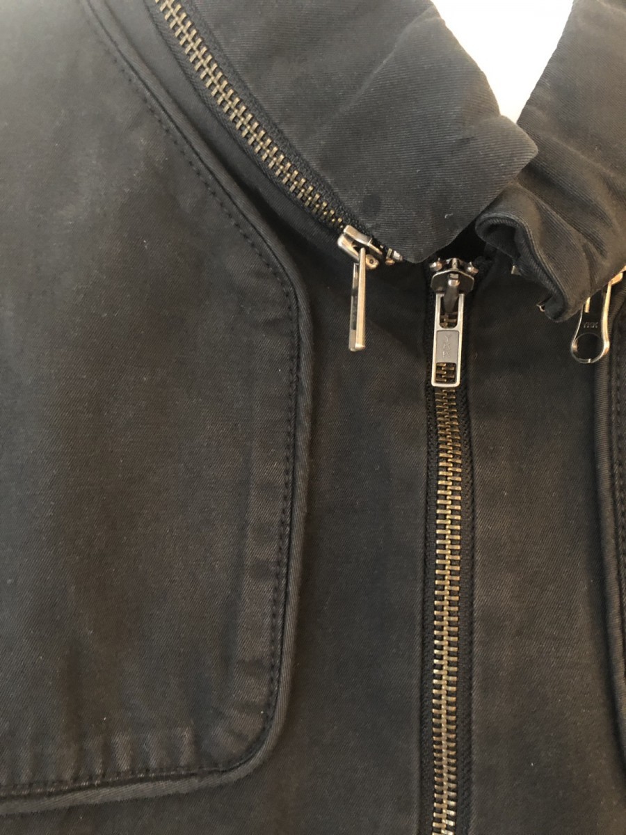 Veronique Branquinho - Black biker type cotton jacket zip collar - 4