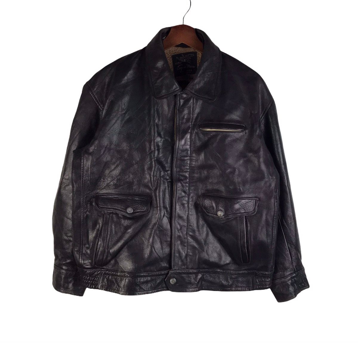 Vintage Superman Sherpa Lined Leather Jacket - 1