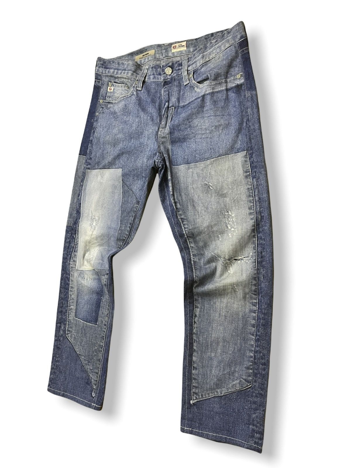DISTRESSED PRINTED AG ADRIANO GOLDSCHMIED DENIM PANTS - 5