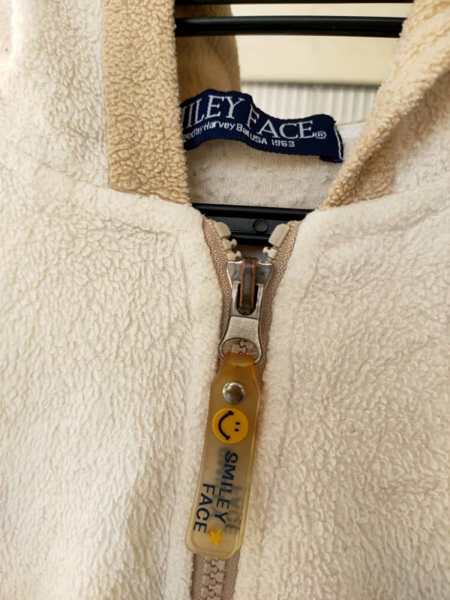 Designer - Smiley Face Embroidered Fleece Hoodie - 2