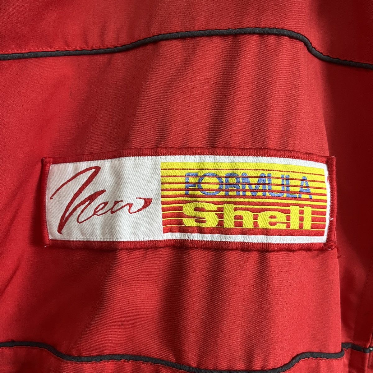 Vintage Japan Formula 1 Shell Workers Dirty Bomber Jacket - 8