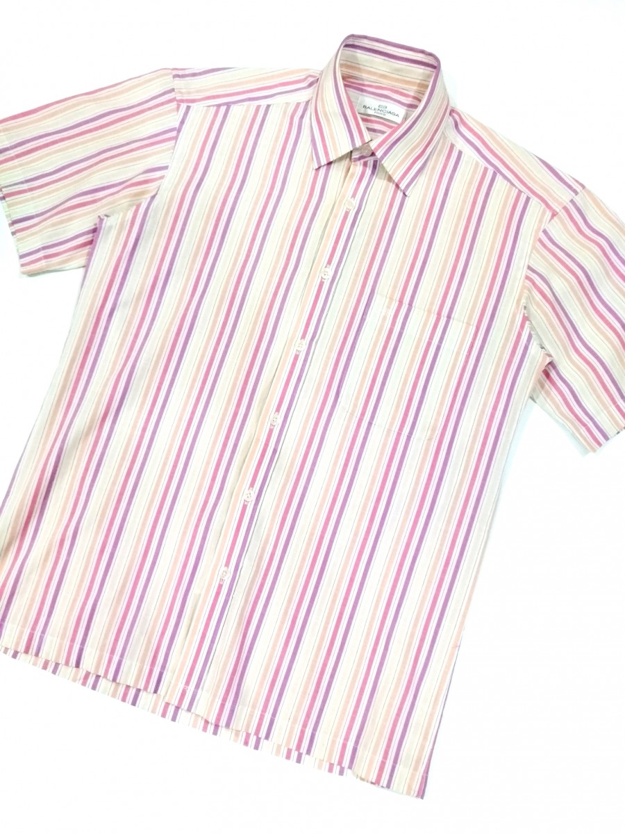 RARE! VTG BALENCIAGA VIBRANT MULTICOLORED CANDY STRIPED - 3