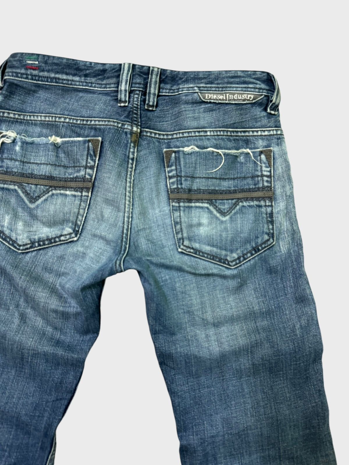 DIESEL INDUSTRY SNAP BUTTON DISTRESSED DENIM JEANS - 11