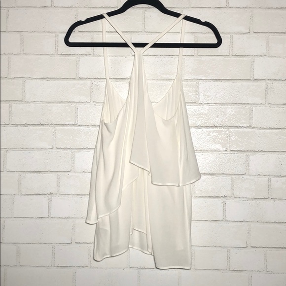 Ella Moss White Flowy Overlay Tank Top - 4