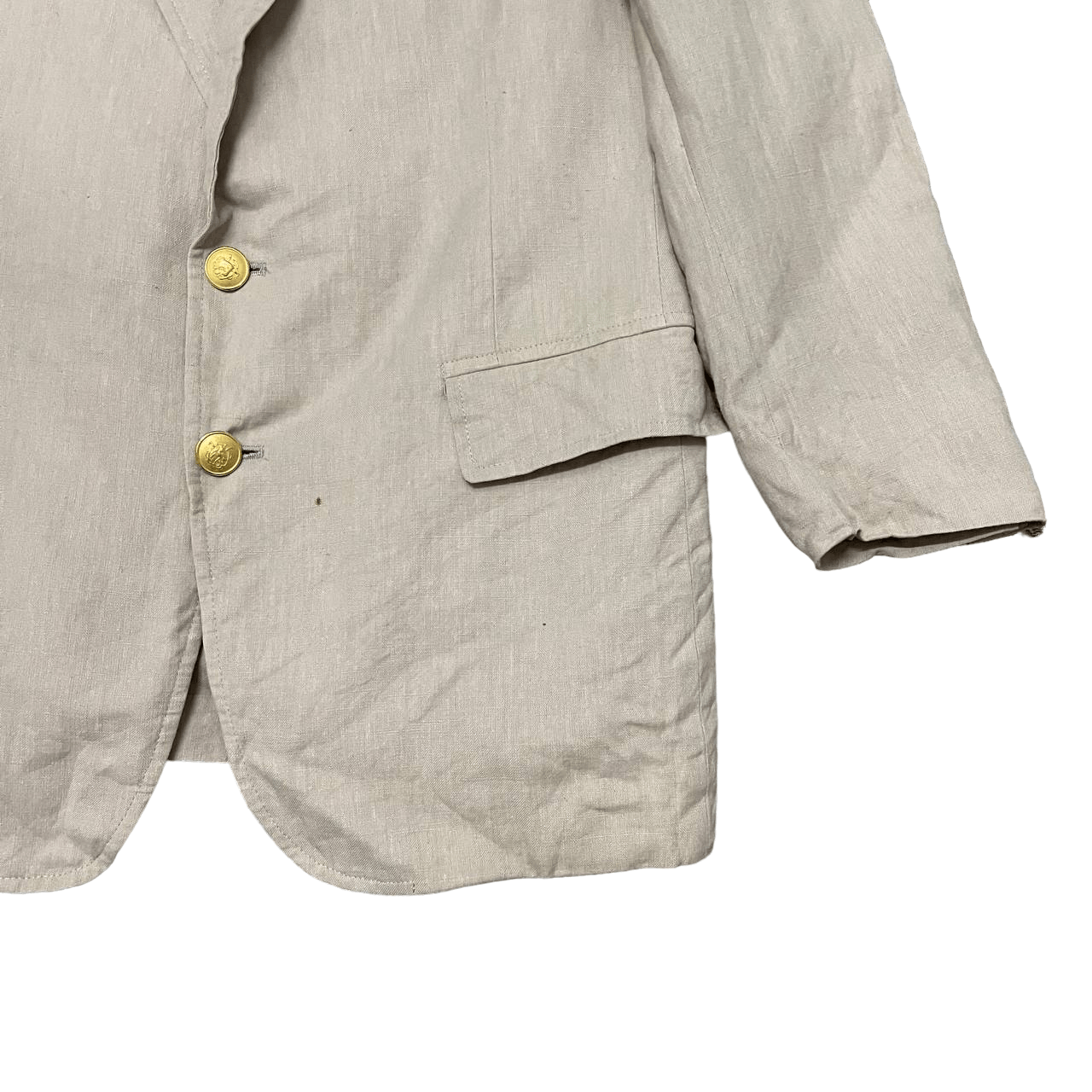 Vintage Chaps Ralph Lauren Gold Button Blazer Jacket - 4