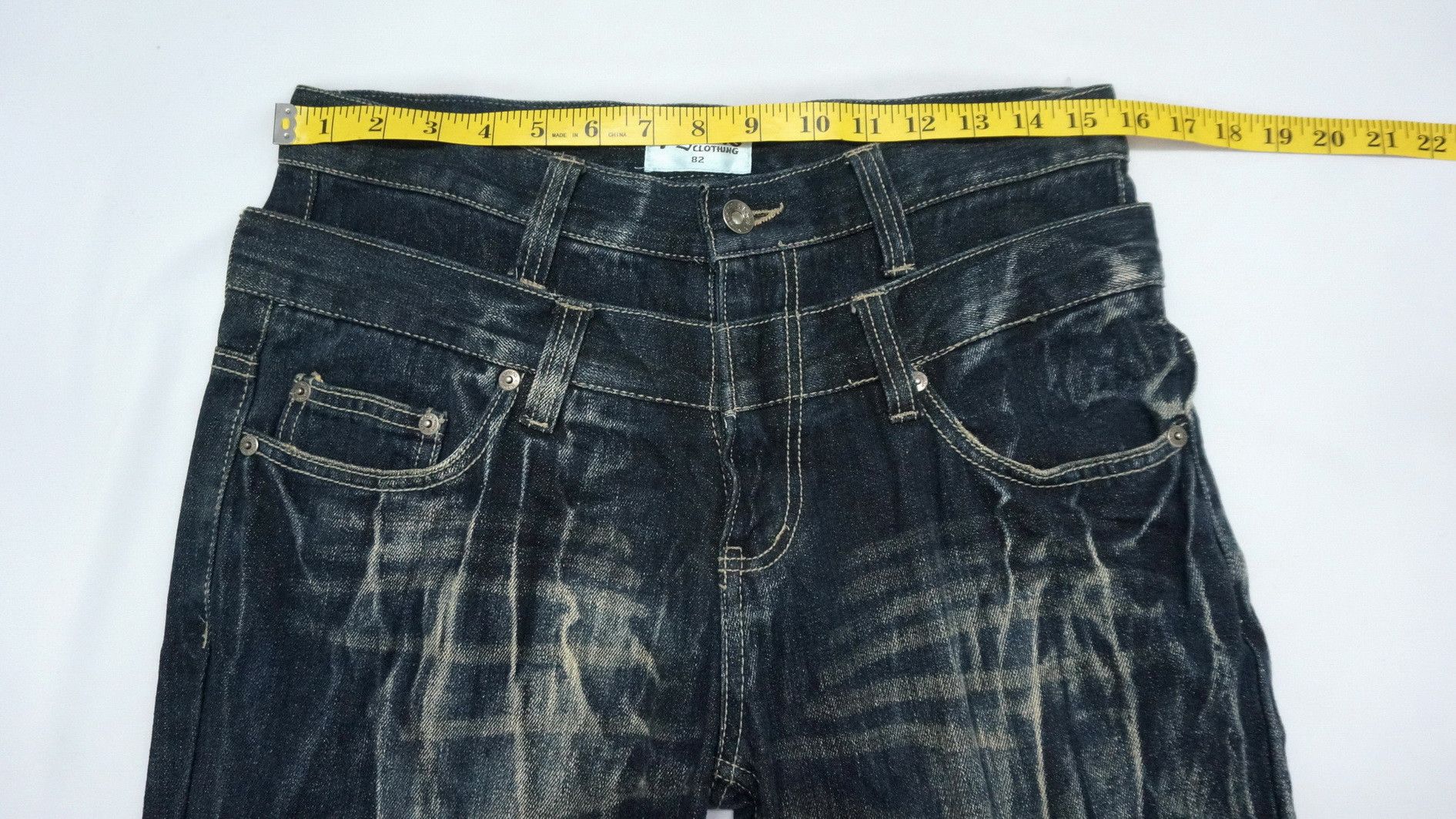 Vintage - Rare Vtg NYLAUS Double waist Acid Wash Spellout Emb Jeans - 10