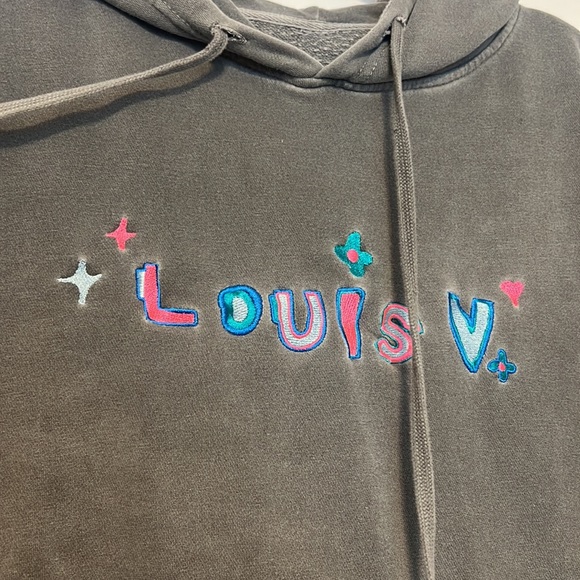 Mega Yacht Rare Grey Louis V Embroidered Sweatshirt - 3