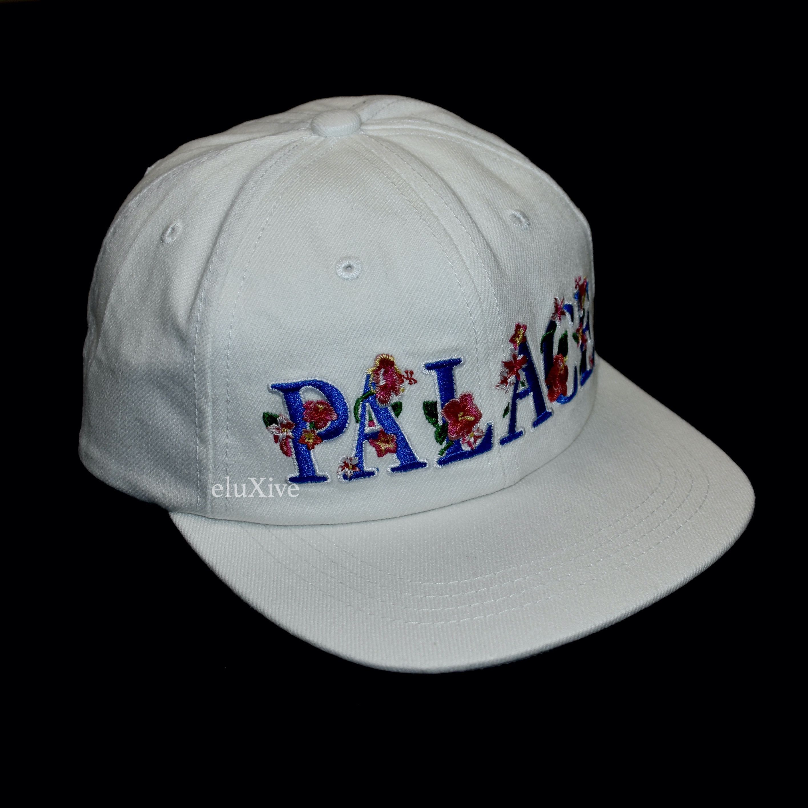 Palace Hawaii Floral Logo Denim Hat White DS SS22 - 1