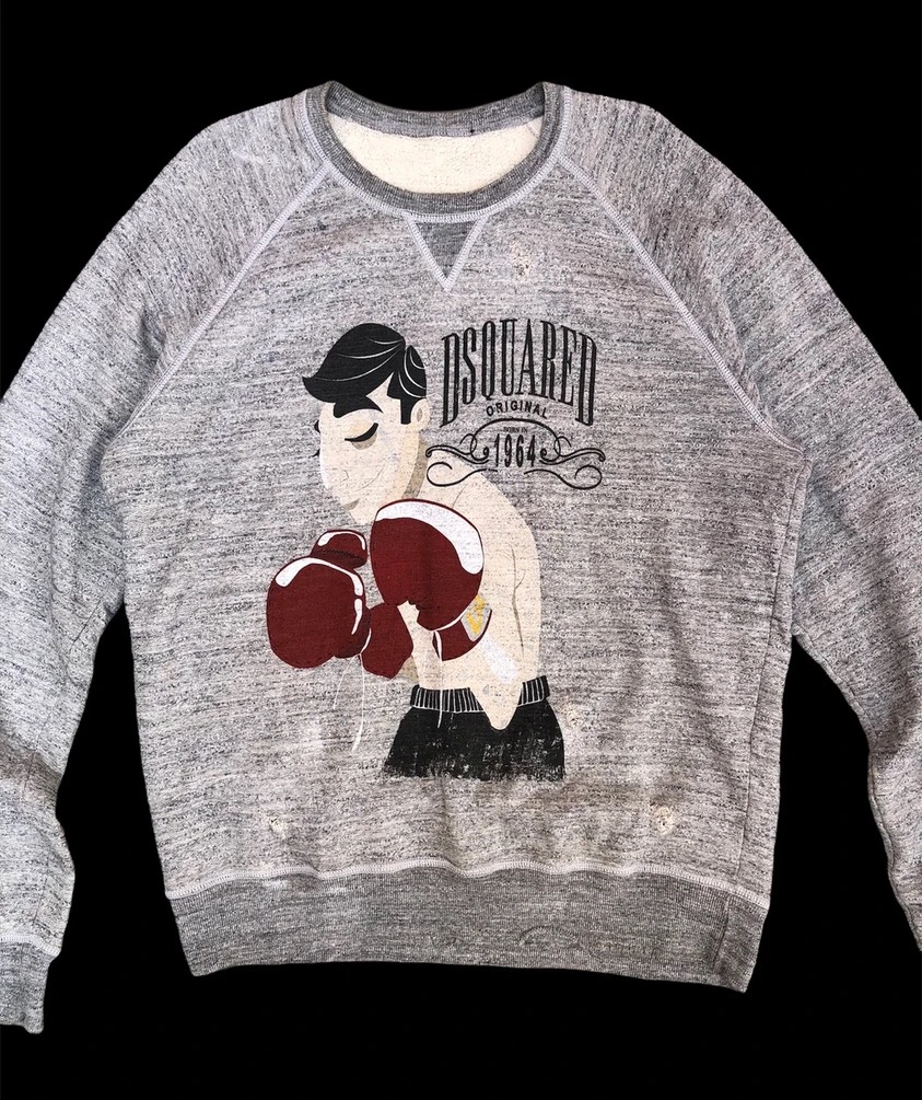 Dsquared2 1964 Boxer Print Distressed Style Sweatshirt - 2