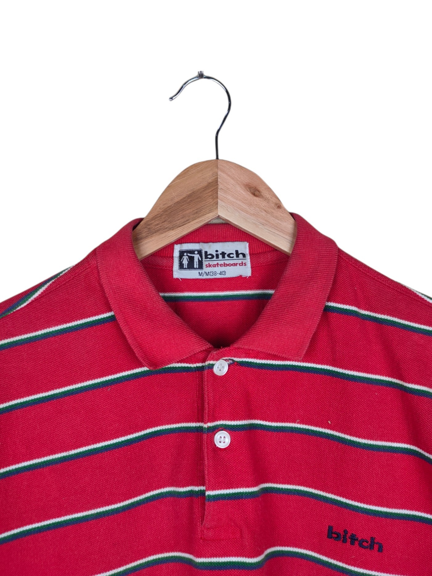 Skategang - Vintage Bitch Skateboard Stripe Collarneck Shirt - 2