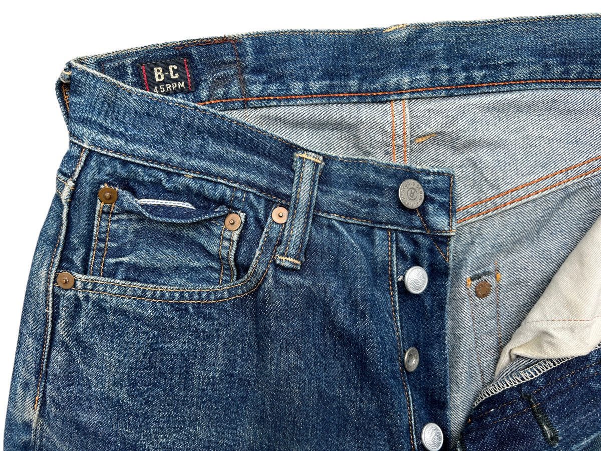 Vintage 45Rpm Selvedge Faded Distressed Denim Jeans 29x29 - 11