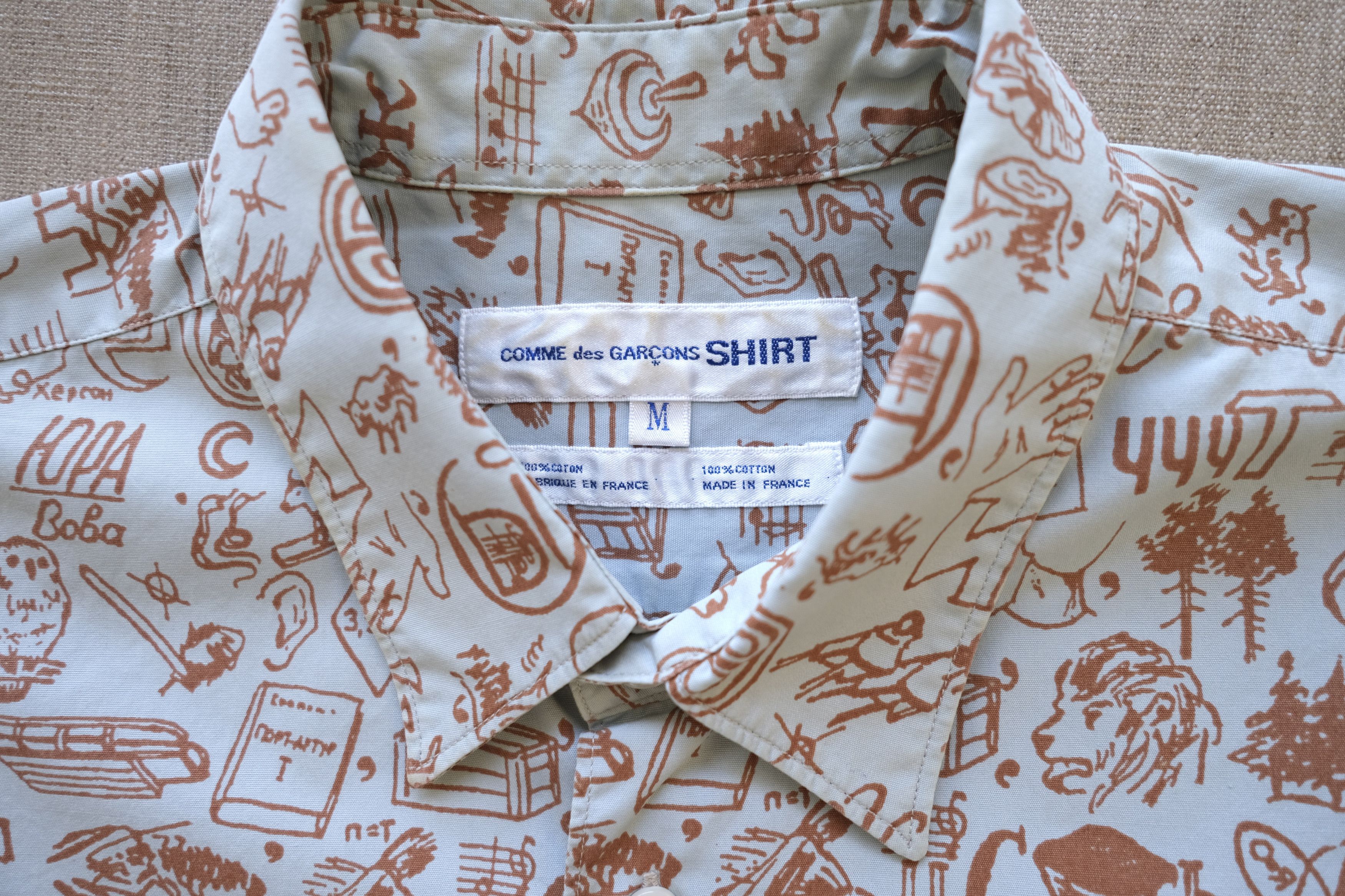 1990s Cotton Post-Soviet Narrative Print Shirt - 4