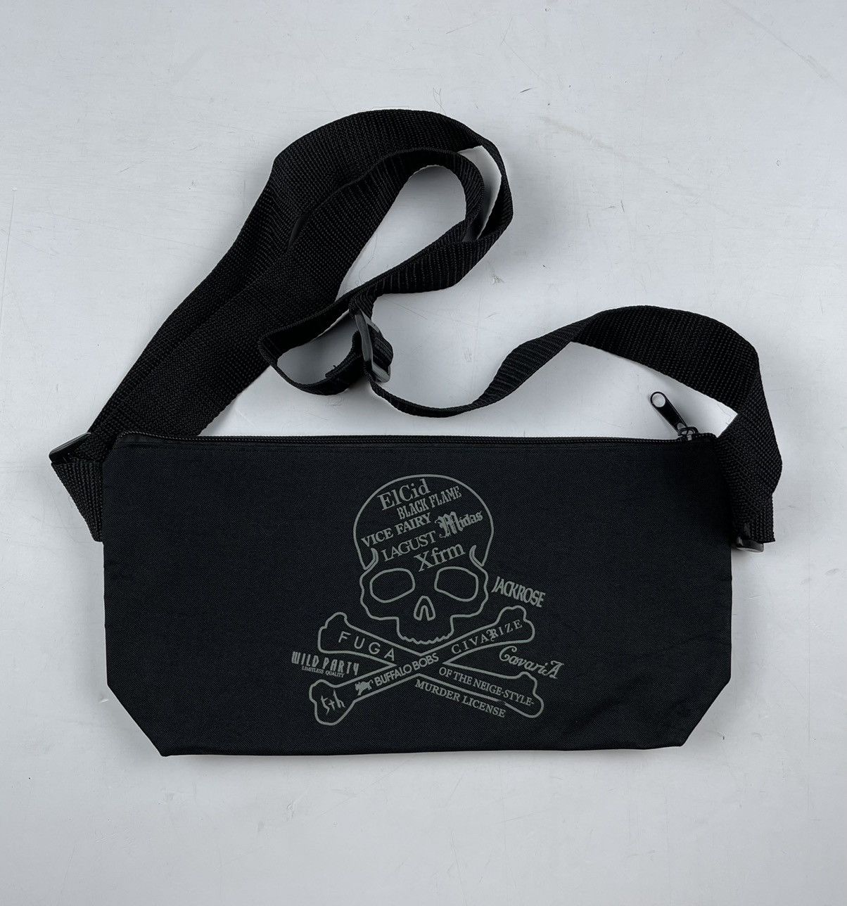 punk style skulls waist bag pouch bag t6 - 1