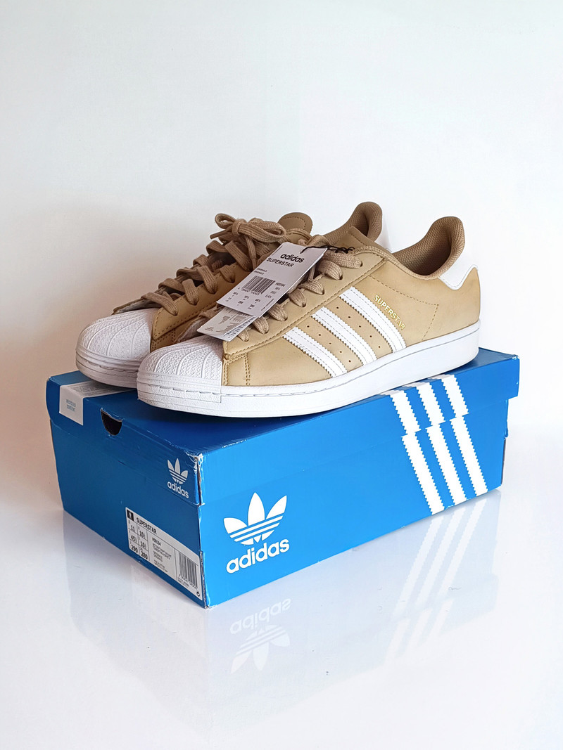 adidas Originals Superstar H00164 Beige Tone Cloud White Gold Metallic - 1