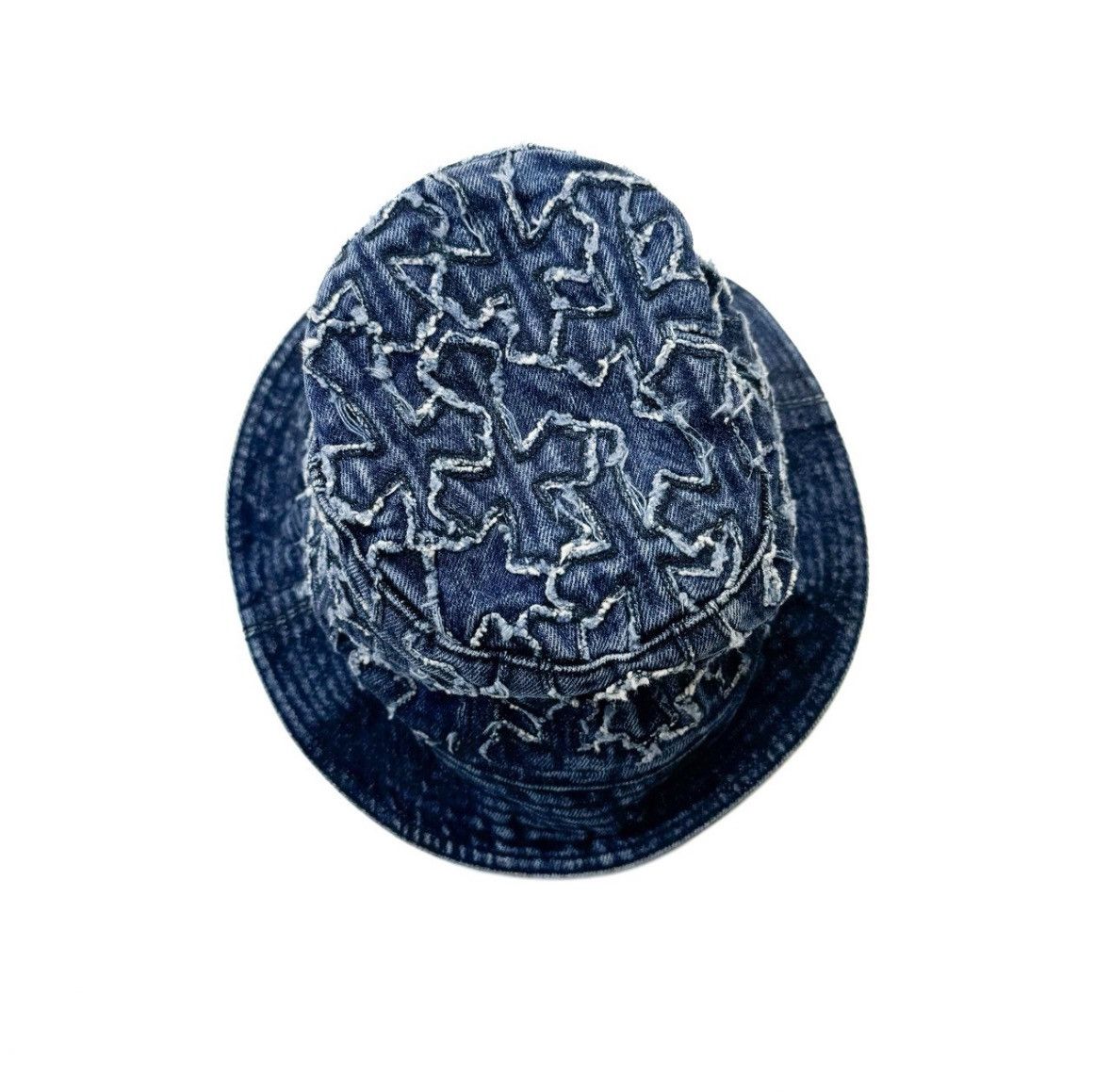 Denim cross patch dagger bucket hat - 2