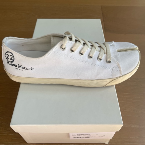 EUC - Maison Margiela White Tabi Canvas Sneakers Sz 44 (US/11) - 4