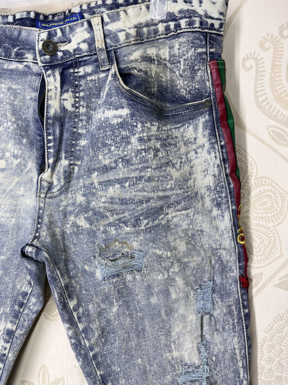 Avant Garde - Acid Wash Distressed SMOKE RISE Denim Jeans Japan - 11