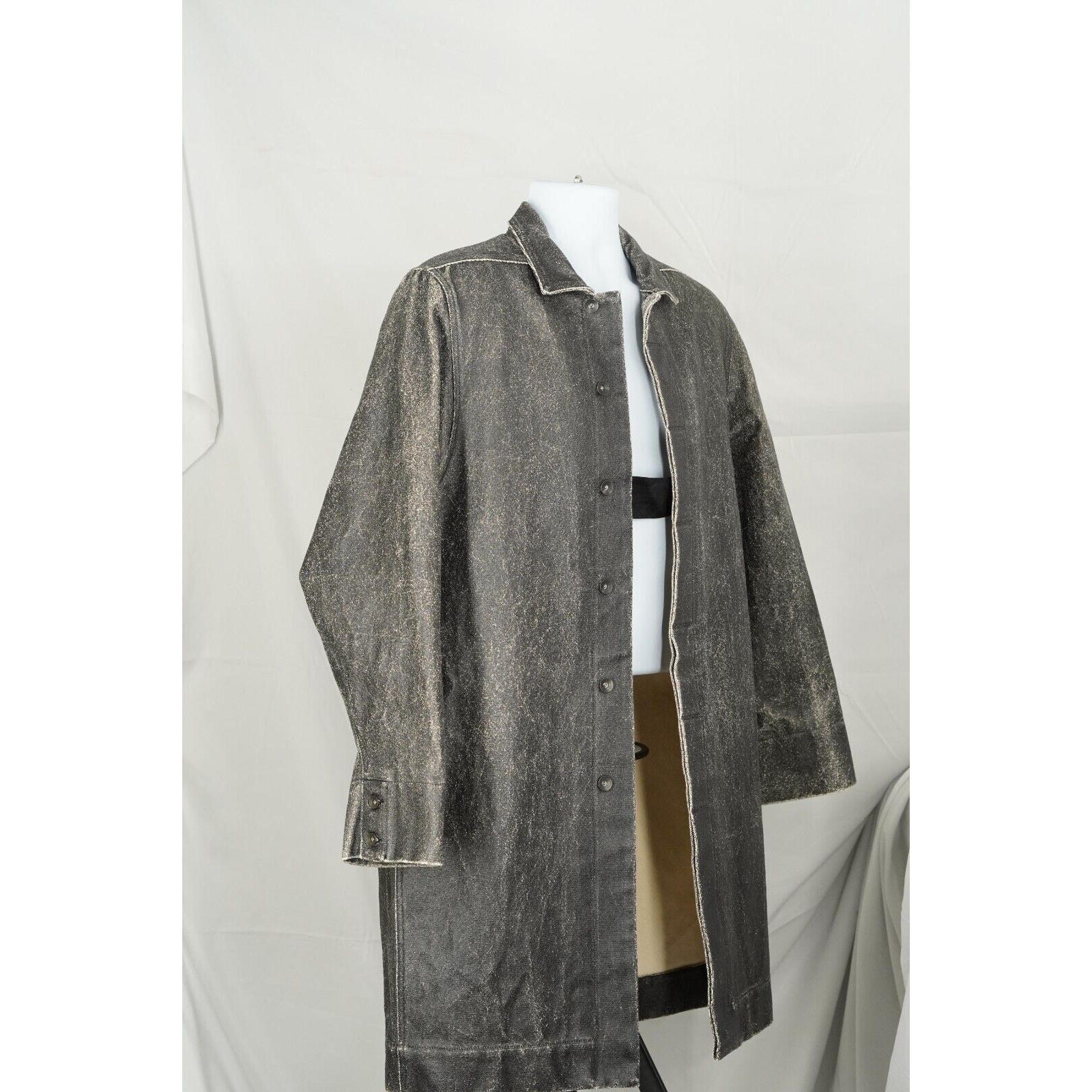Rick Owens Canvas Trench Coat Waxed / Cracked DRKSHDW - Smal - 13