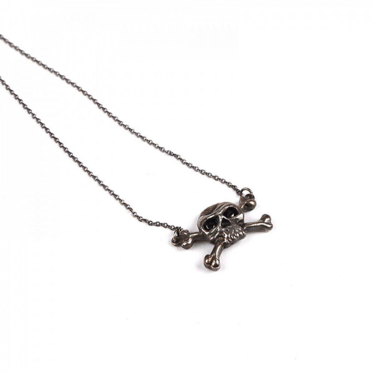 Ugo Cacciatori - Crossbones onyx + silver necklace.Like Chrome Hearts - 1