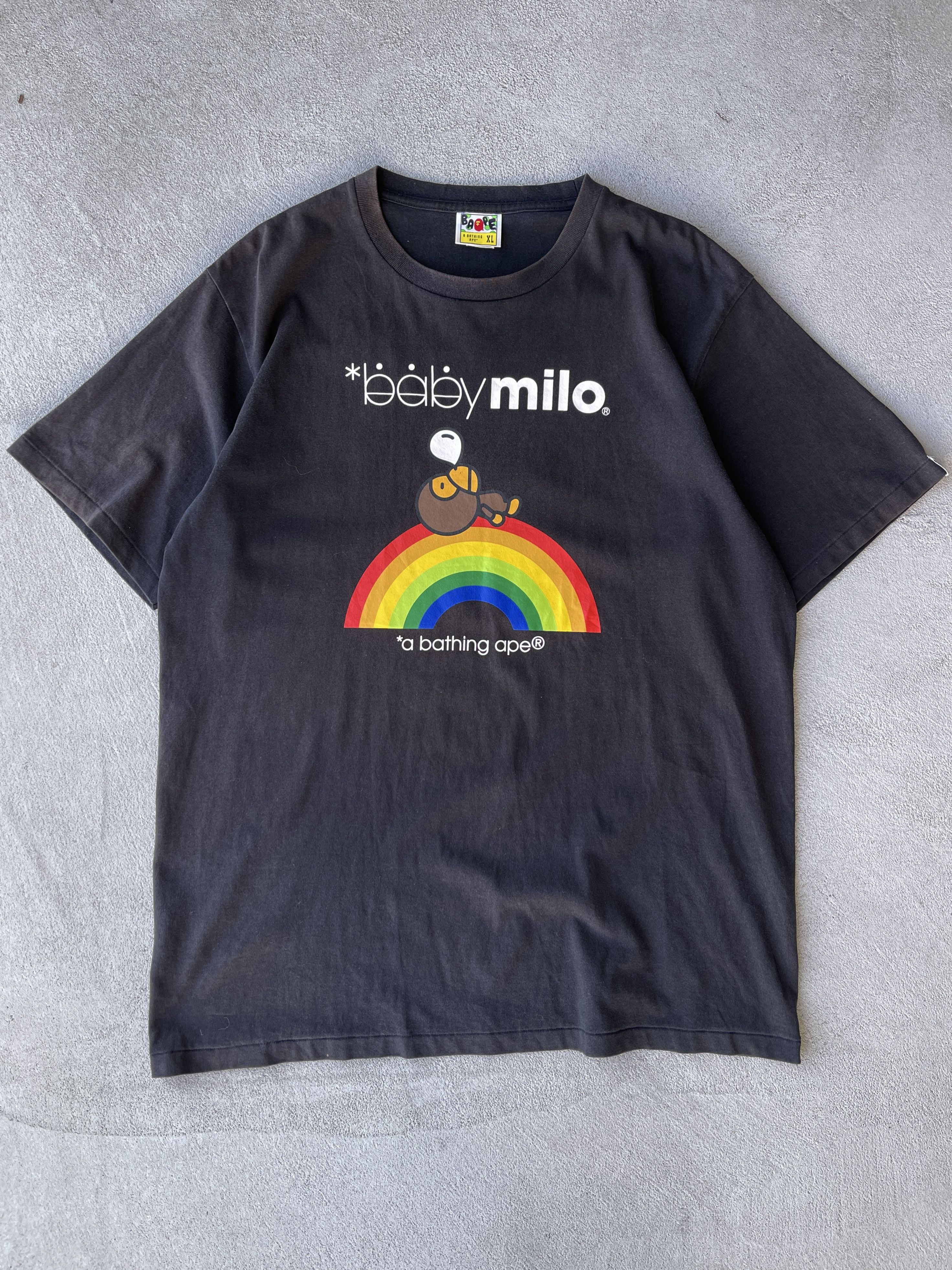 Bape Baby Milo Napping on Rainbow Tee (XL) - 1