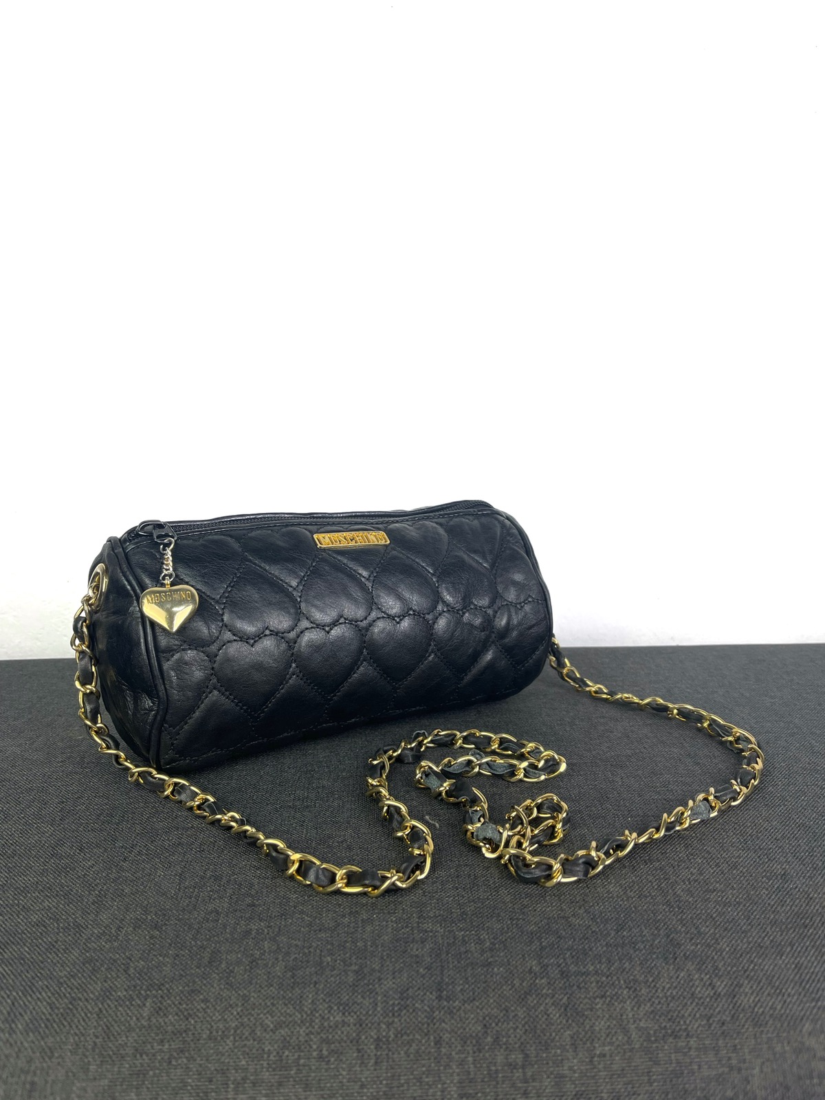 Steals🔥Moschino quilted Cylinder Black crossbody bag - 1
