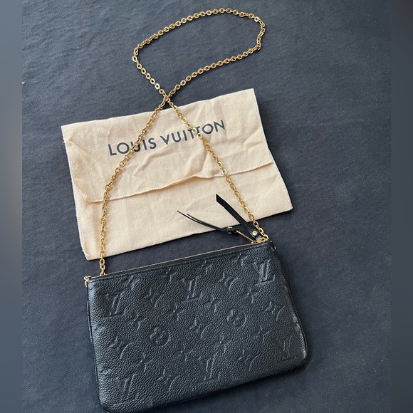 LOUIS VUITTON Empreinte Double Zip Pochette Black Bag - 1