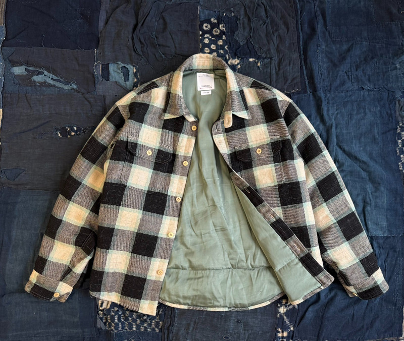 VISVIM 24AW HELLION CHECK DOWN JKT Carpet Line Limited Down Jacket - 1