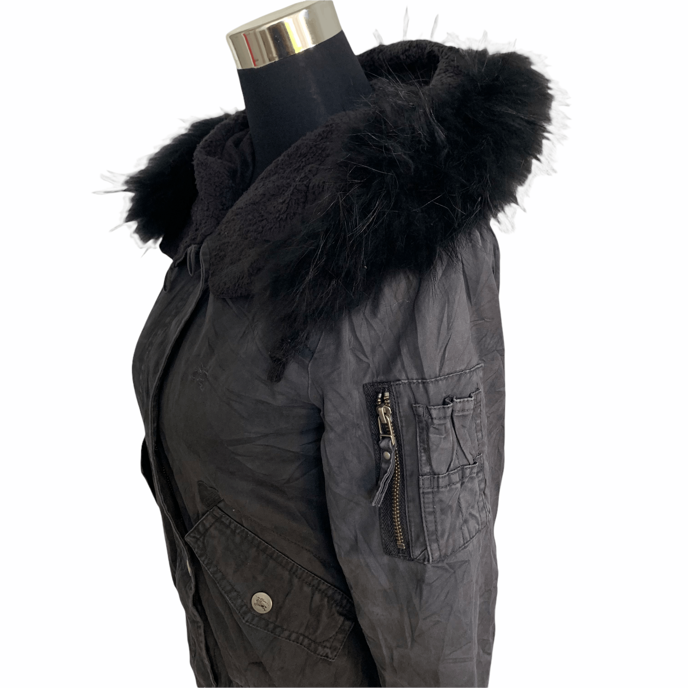 Burberry Blue Label Fur Hoodie Crop Jacket #3298-42 - 3