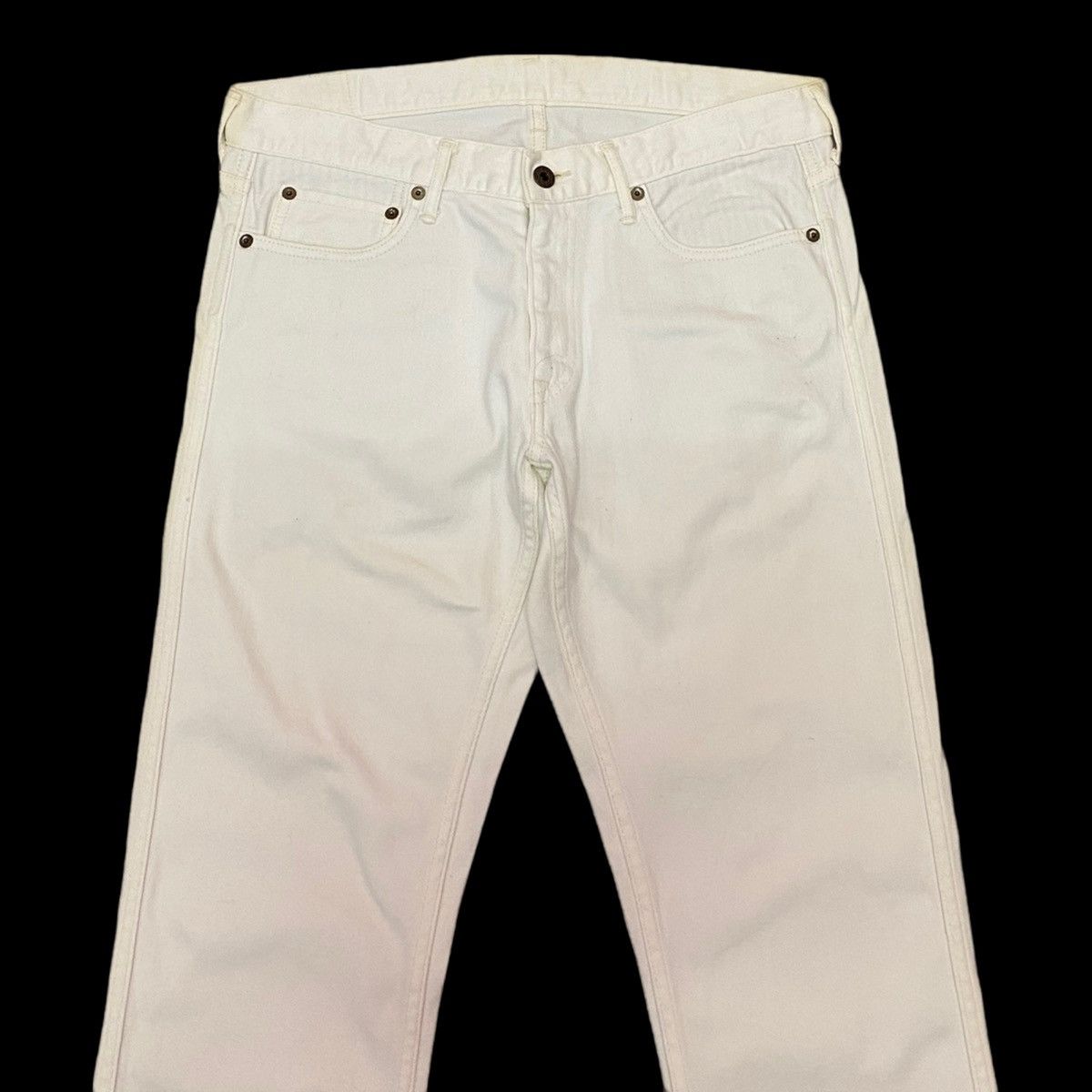 RARE🇯🇵JAPAN BLUE JEANS WHITE DENIM JEANS - 5