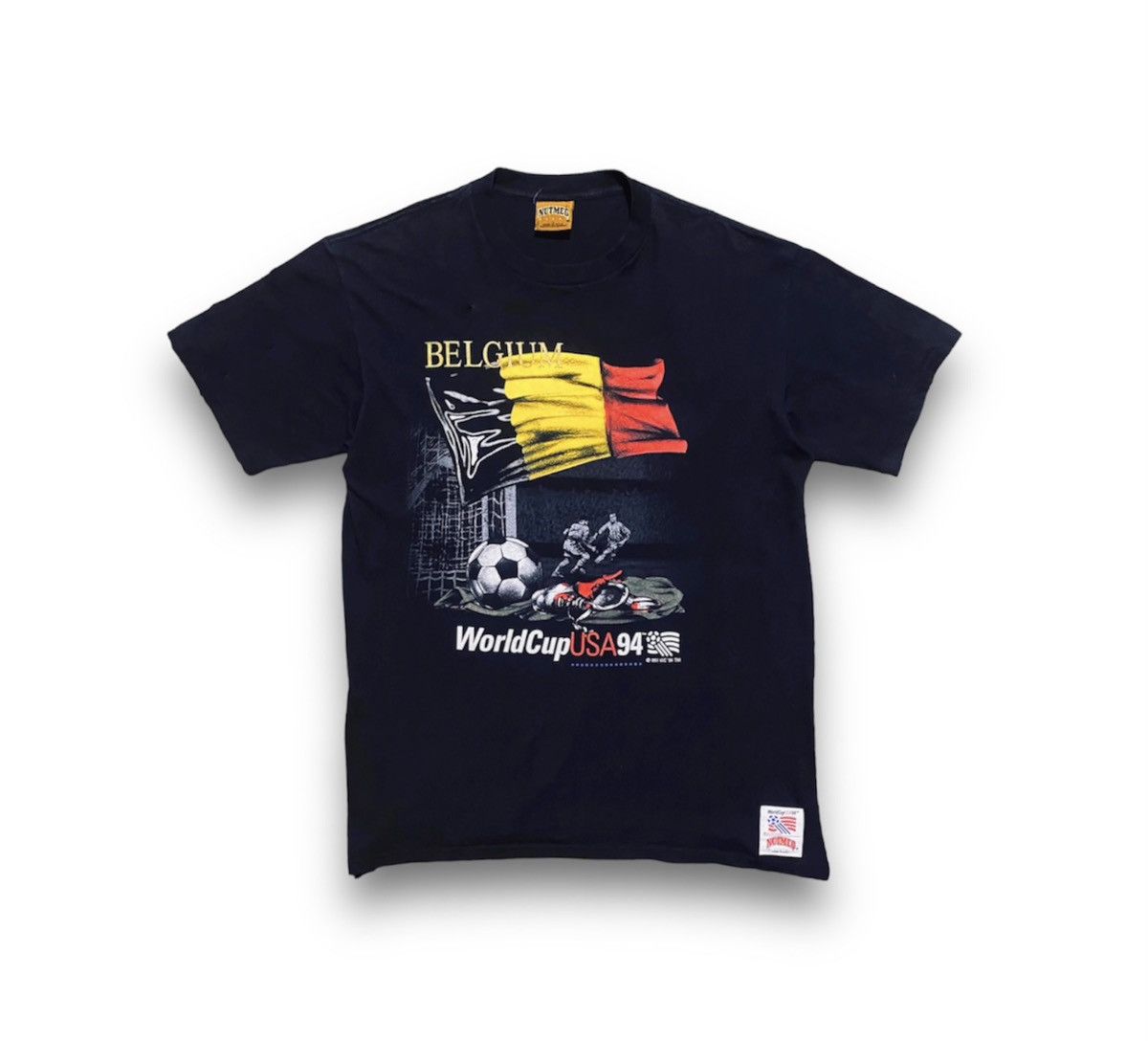 Nutmeg Mills - 1994 World Cup Belgium T-Shirt Soccer Football Made in USA - 1