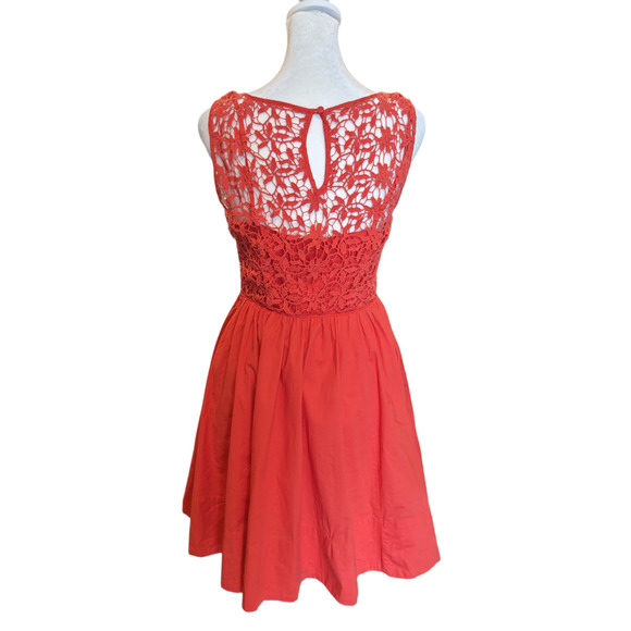 Moulinette Soeurs by Anthropologie - Anthropologie Moulinette Soeurs Red Crochet Sweet Enticement Dress 2 - 2