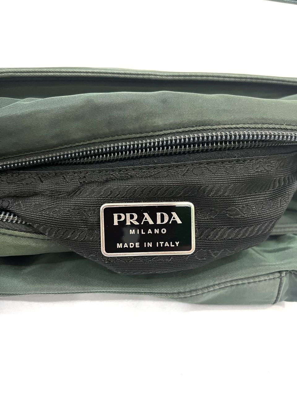 Authentic Vintage Prada Tessutto Nyalon Green Shoulder Bag - 13