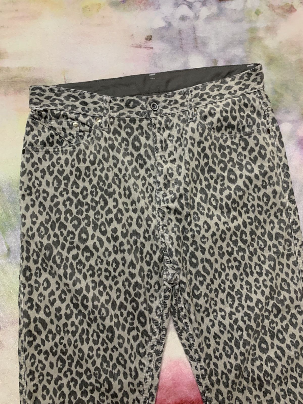 PPFM Leopard Gray Corduroy Velour Slim Pants Seditionaries - 3