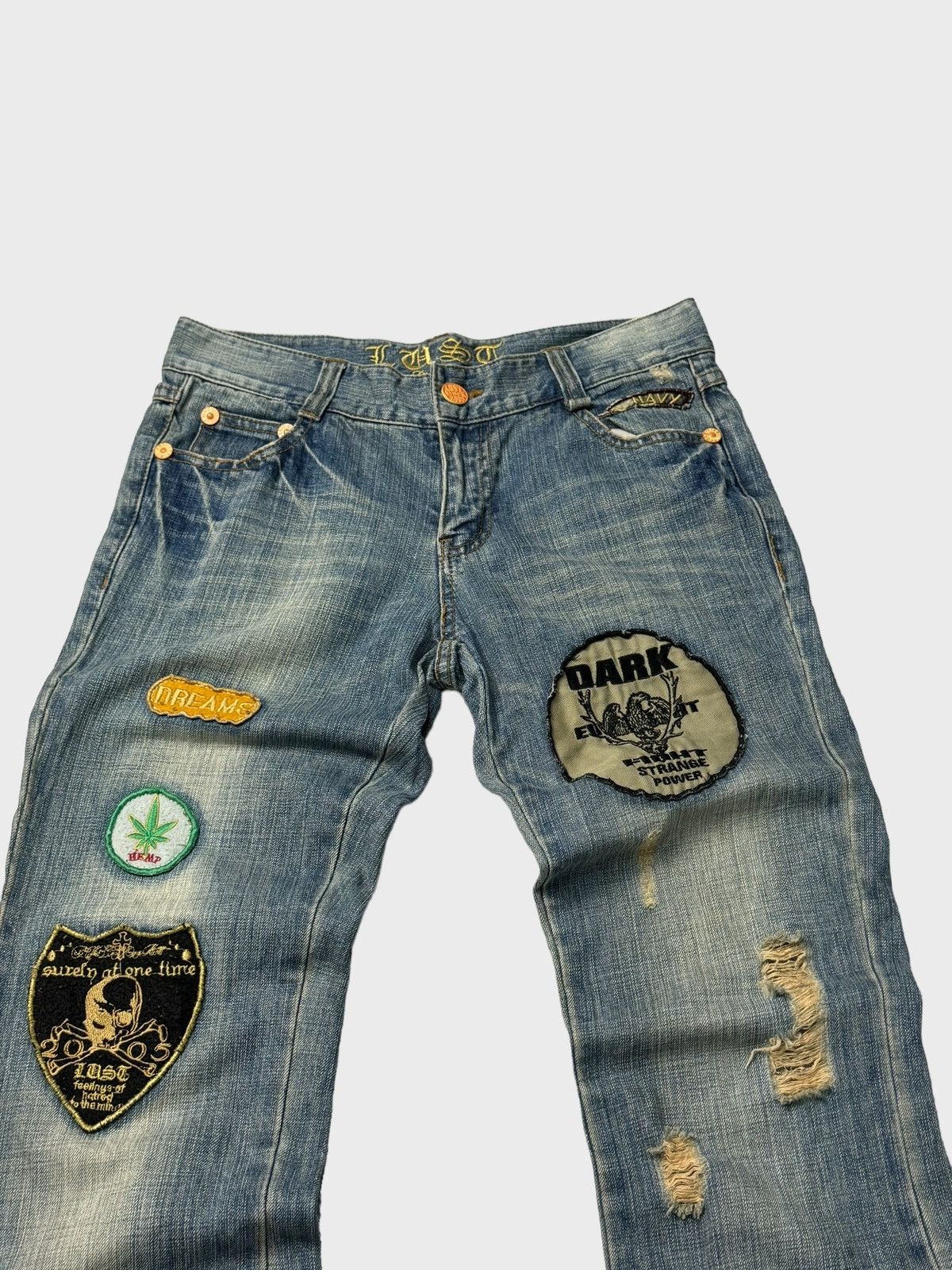 Flare Distressed Patches Junya Watanabe Style Denim Jeans - 3