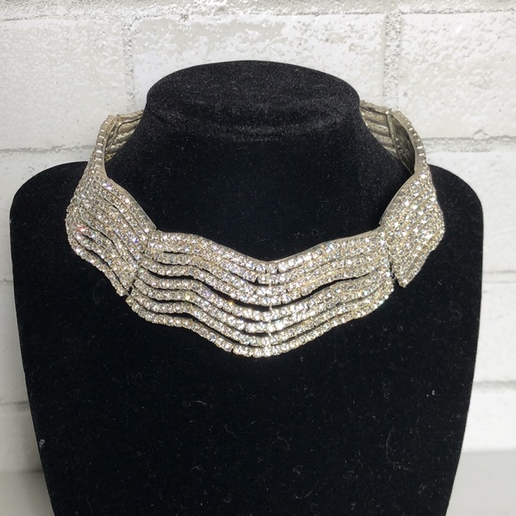 Rhinestone Choker Necklace Formal Costume Jewelry - 6