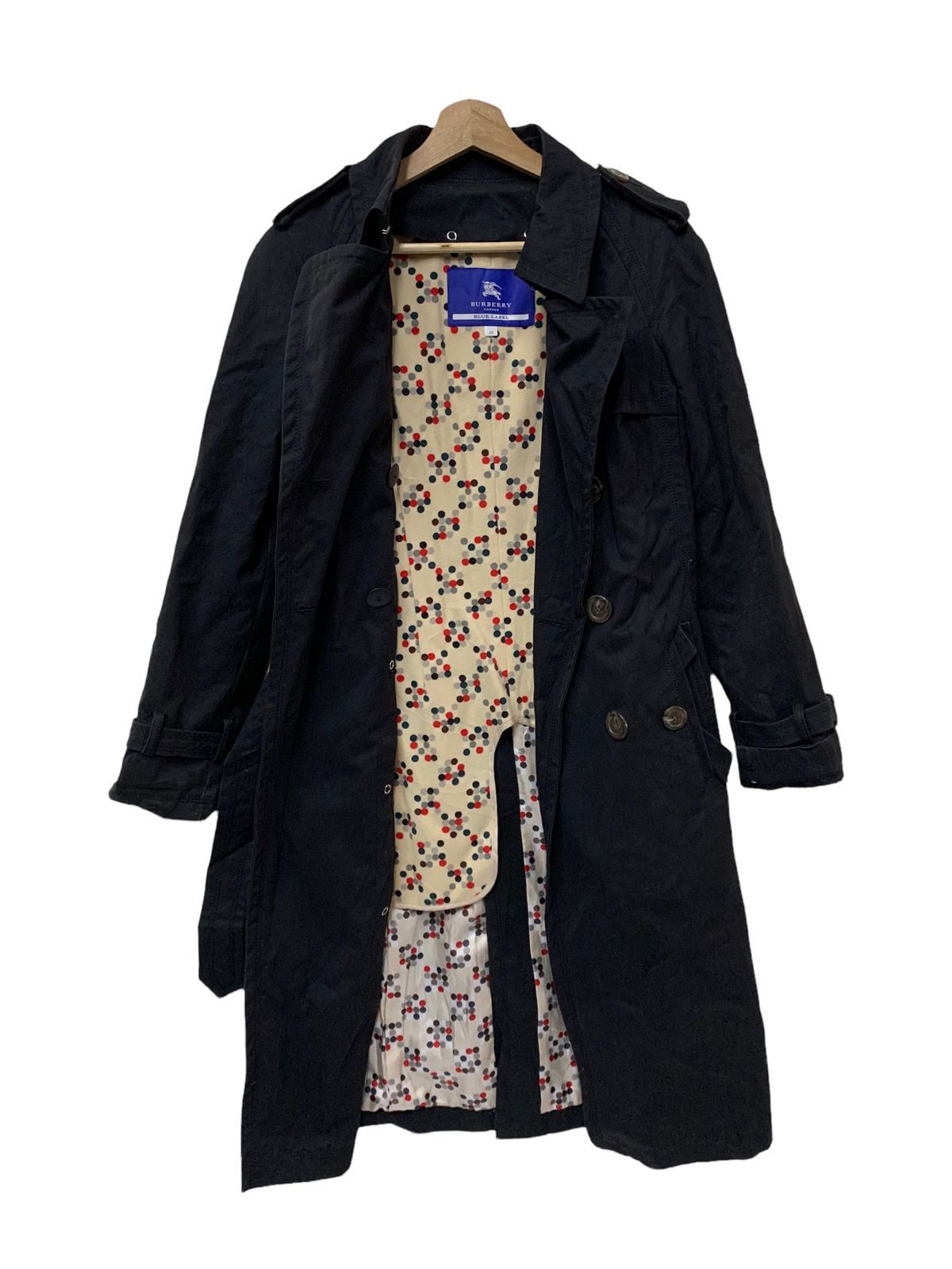 🔥BURBERRY BLUE LABEL WOOL CHERRY LINED TRENCH COAT - 1