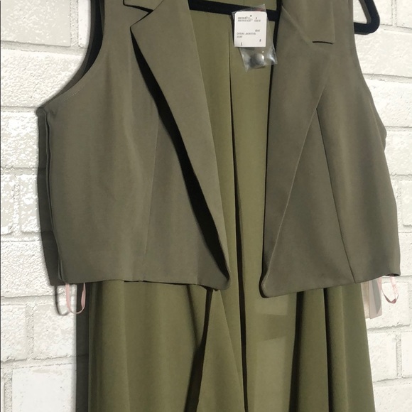 Forever 21 Olive Drapey Longline Belted Vest - 5