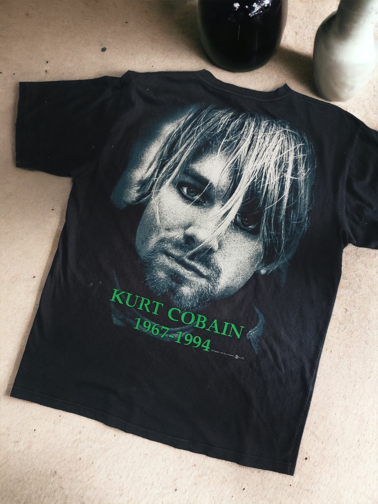 Rare🔥 Vintage 1998 Kurt Cobain Big Print Front & Back Face Nirvana Memorial Tee - 4
