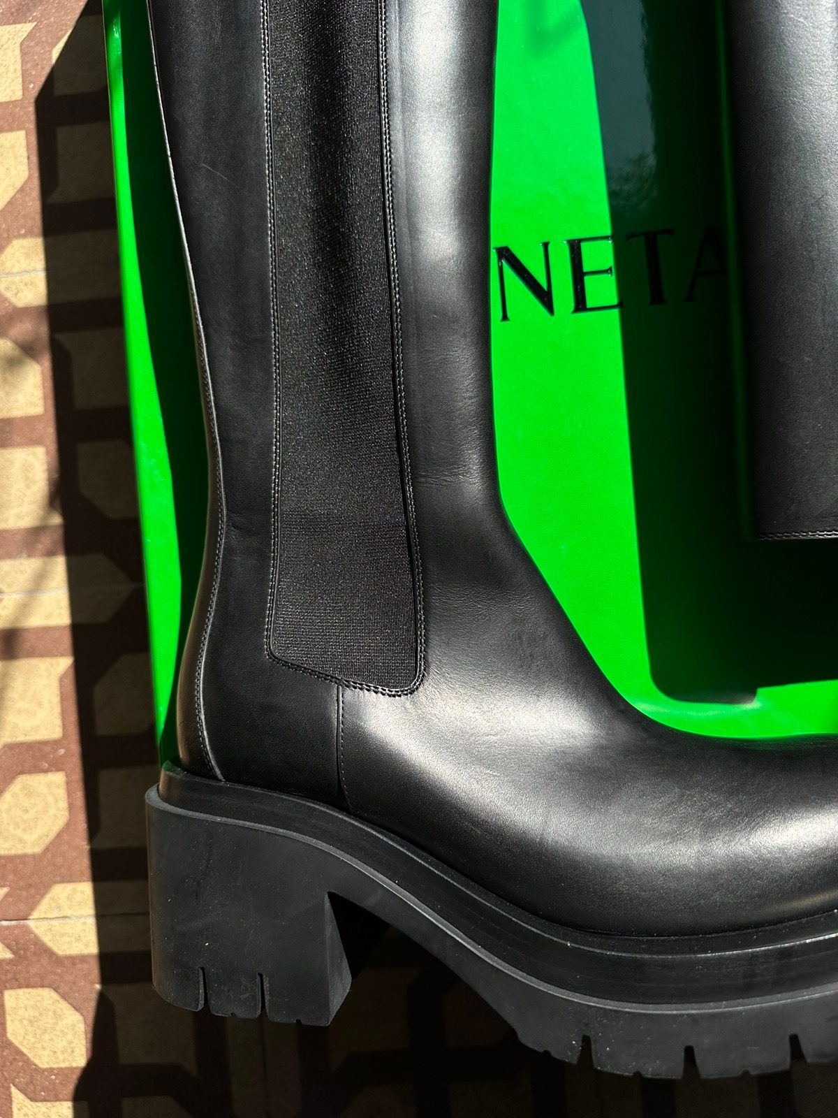 Bottega Veneta Black Lug Tall leather boots - 8