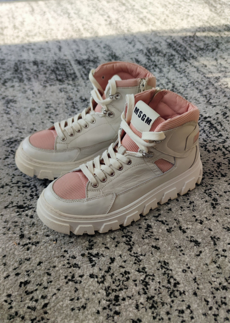 Leather lace-up ankle boots msgm msgm (massimo giorgetti) - 1