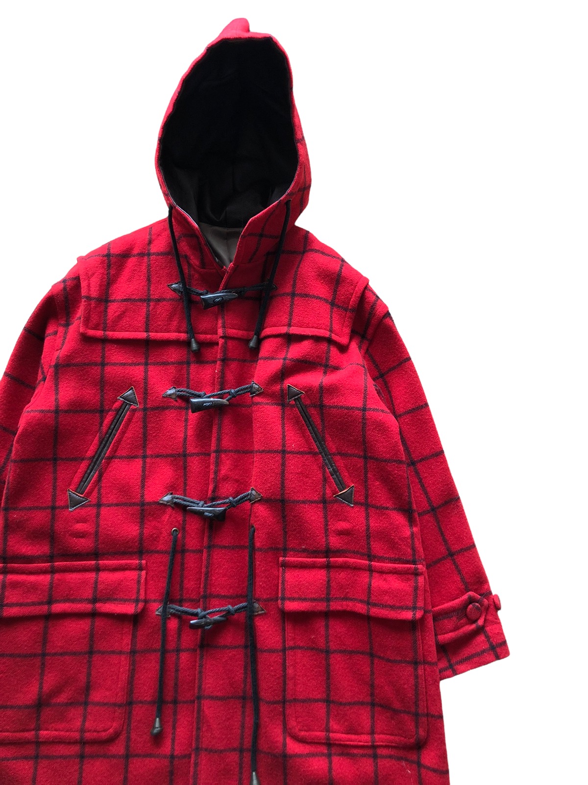 AW1997 Jean Paul Gaultier Red Tartan Wool Duffle Coat - 4