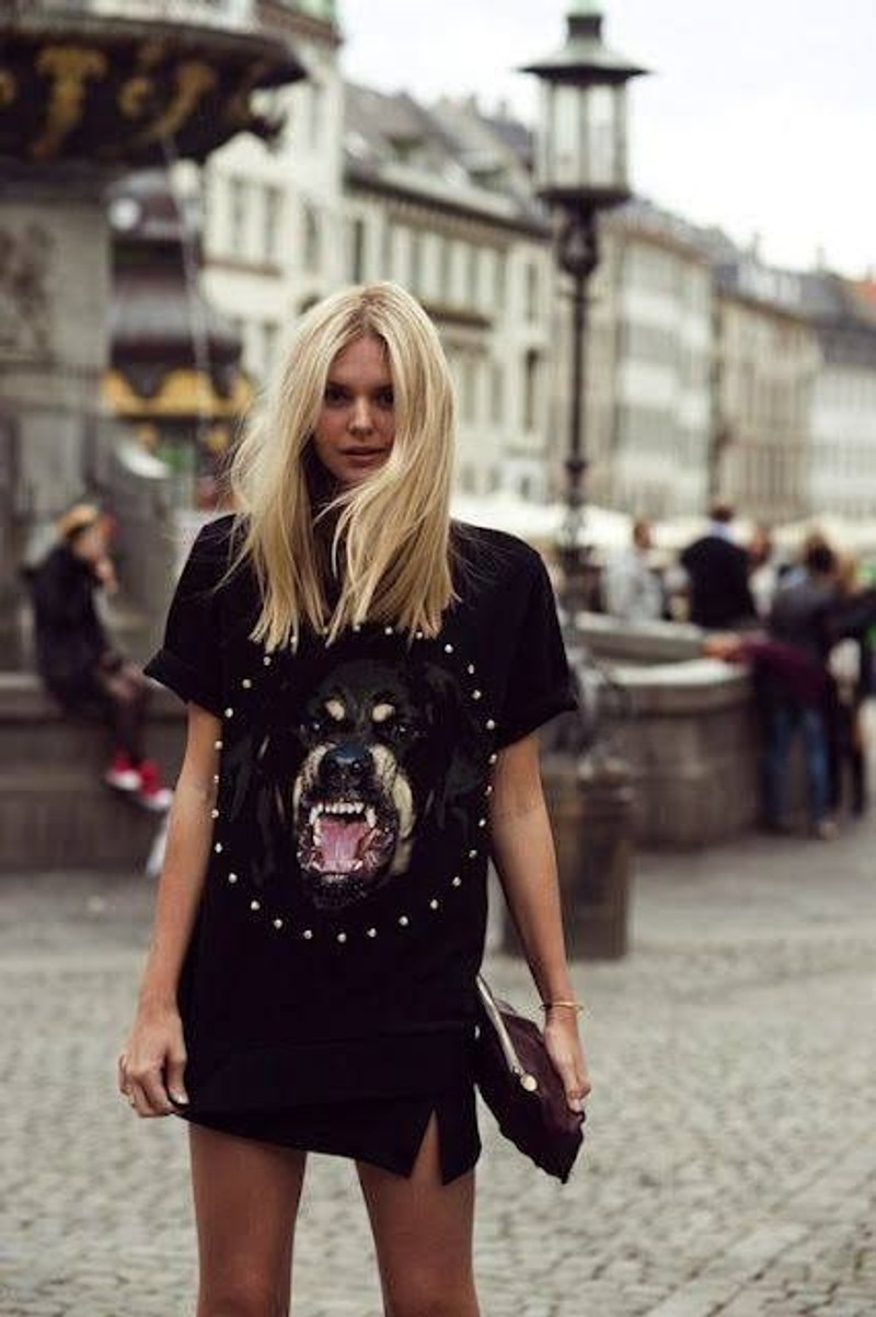 Designer - Givenchy Rottweiler Big Face Embellishment Stud shirt - 1