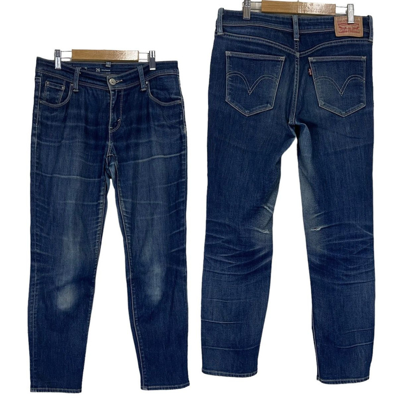 RIOT💥30x26.5 Levis Boyfriend Denim Faded Blue Skinny Jeans - 1