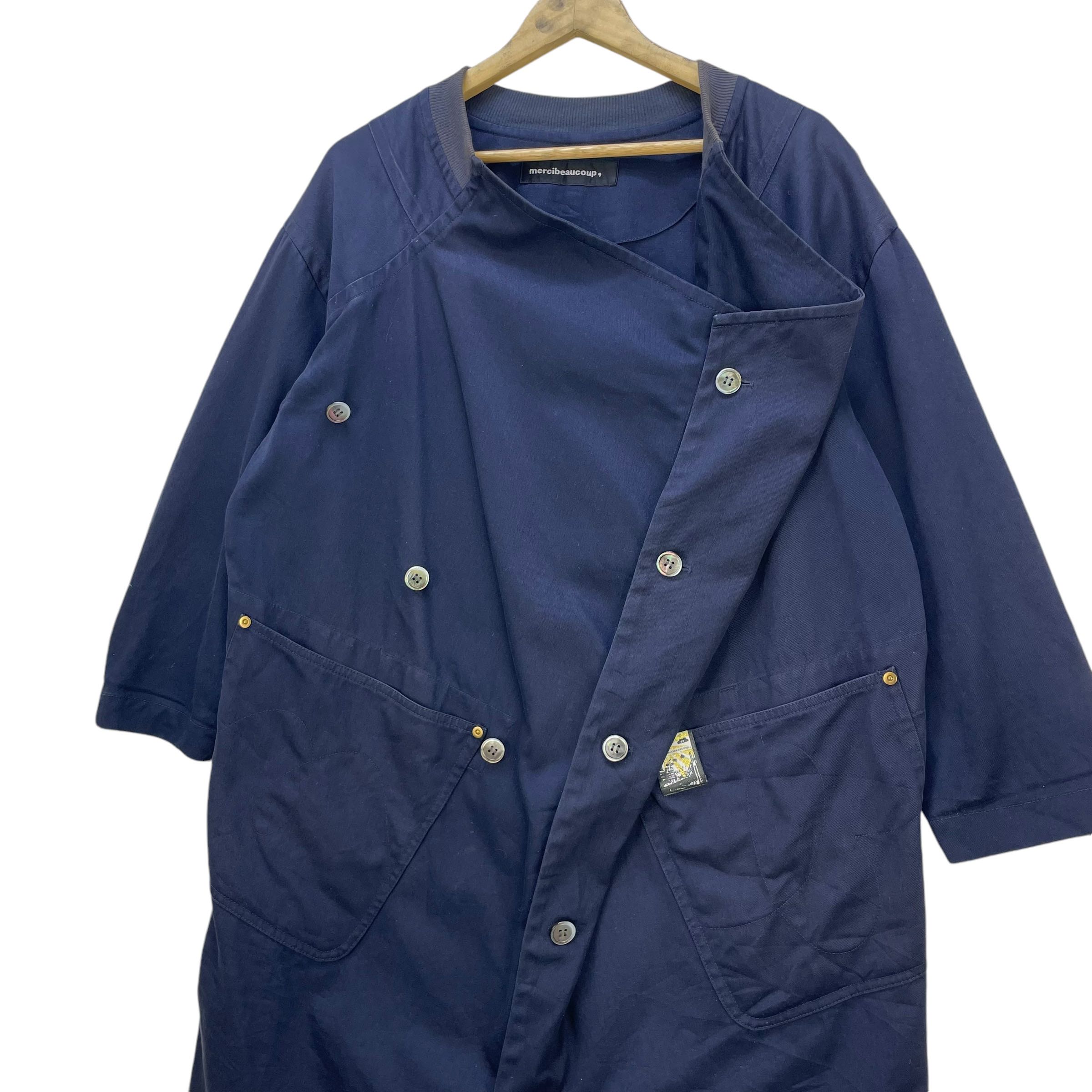 Issey Miyake Mercibeacoup Two Way Button Asymmetrical Drape Jacket - 6