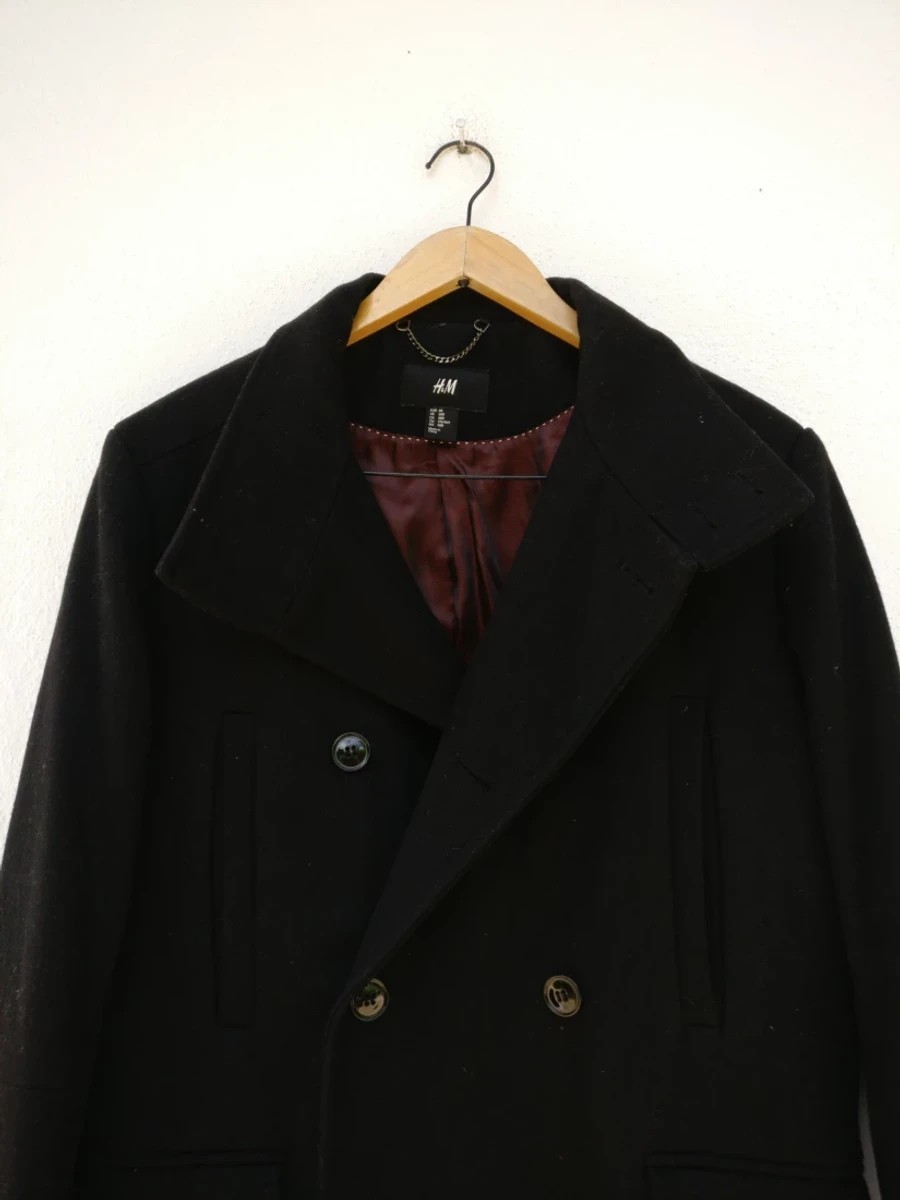 Black - Final Drop! Double Breast Coat Wool Heavy Jacket - 3